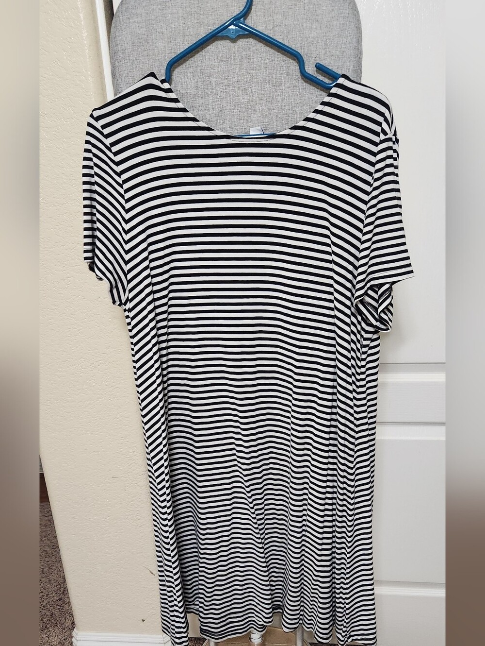 Old Navy Black And White Striped T Shirt Dress Xl